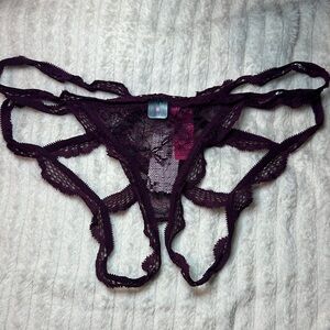 Dark purple lace panty NWT